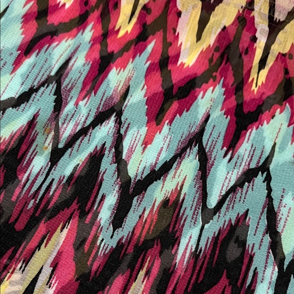 Love Rich Multicolor Zigzag Maxi Skirt with slits and built in mini skirt Size M - Picture 6 of 6